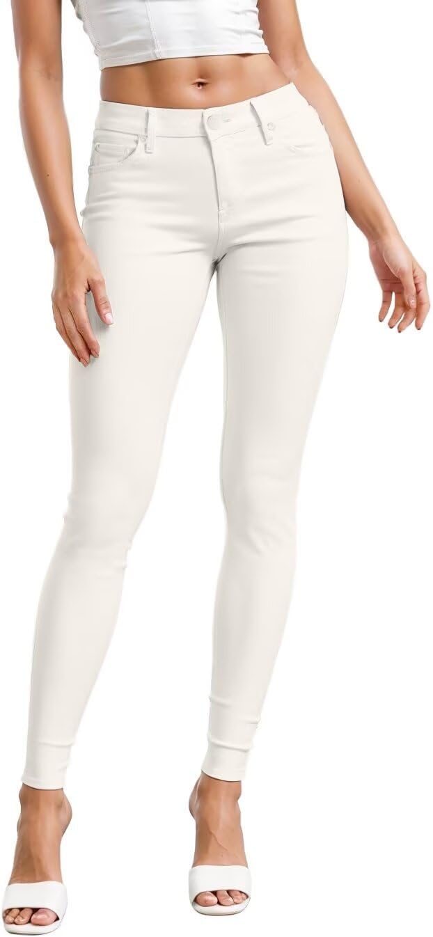 Women's Skinny Leg Work Pants - Hyper Stretch Comfy Trousers in Short, Regular and Long Inseams for Office Wear - Small 