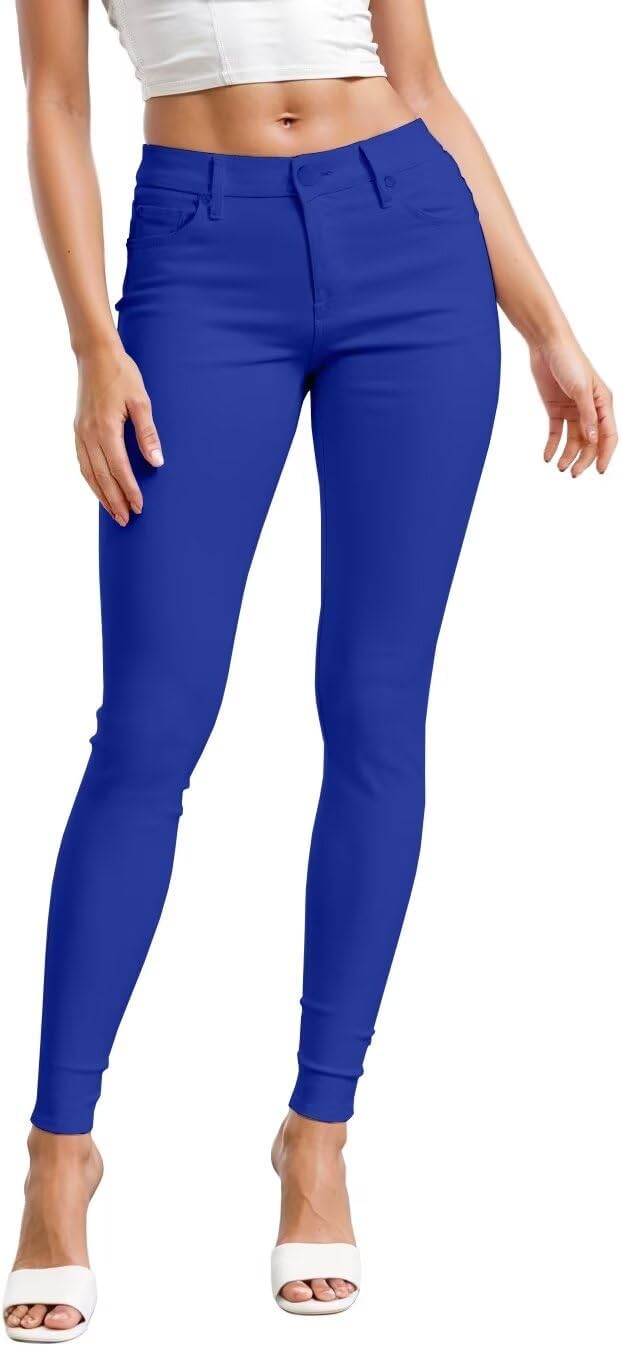 Women's Skinny Leg Work Pants - Hyper Stretch Comfy Trousers in Short, Regular and Long Inseams for Office Wear - Small 
