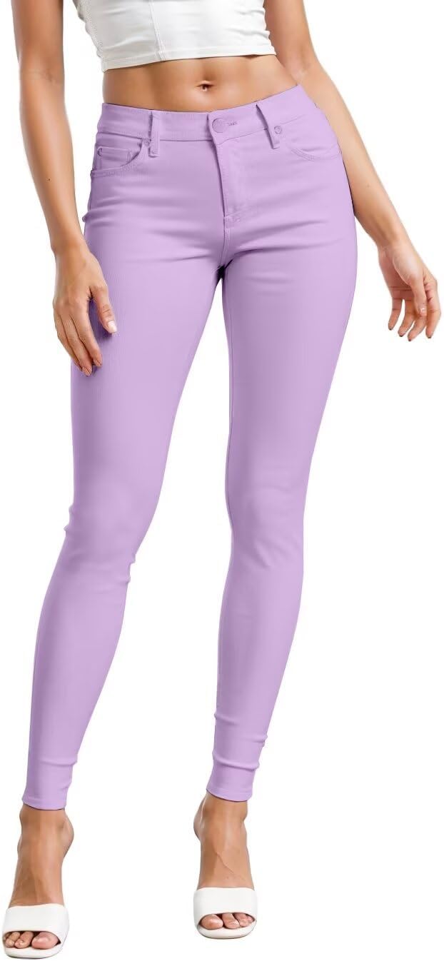Women's Skinny Leg Work Pants - Hyper Stretch Comfy Trousers in Short, Regular and Long Inseams for Office Wear - 1X