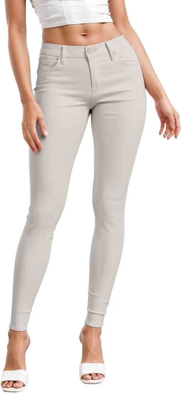 Women's Skinny Leg Work Pants - Hyper Stretch Comfy Trousers in Short, Regular and Long Inseams for Office Wear - 1X