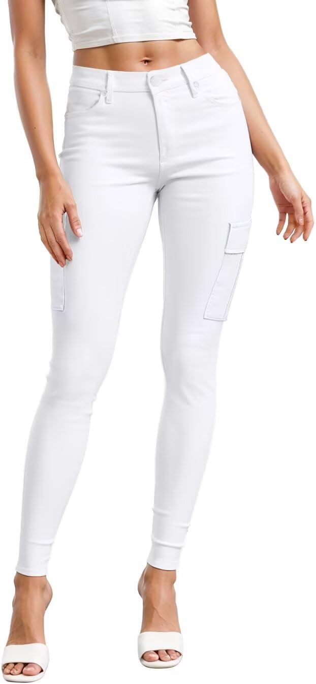 Women's Skinny Leg Work Pants - Hyper Stretch Comfy Trousers in Short, Regular and Long Inseams for Office Wear - Large 