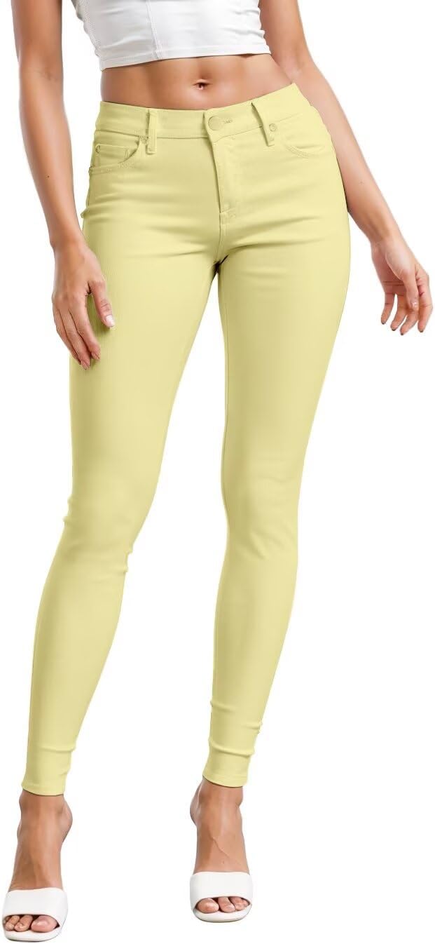 Women's Skinny Leg Work Pants - Hyper Stretch Comfy Trousers in Short, Regular and Long Inseams for Office Wear - Small 