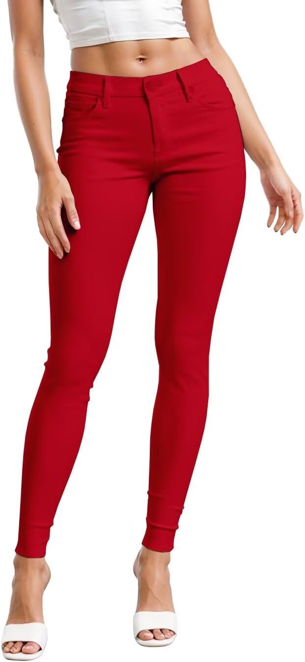 Women's Skinny Leg Work Pants - Hyper Stretch Comfy Trousers in Short, Regular and Long Inseams for Office Wear - Small 