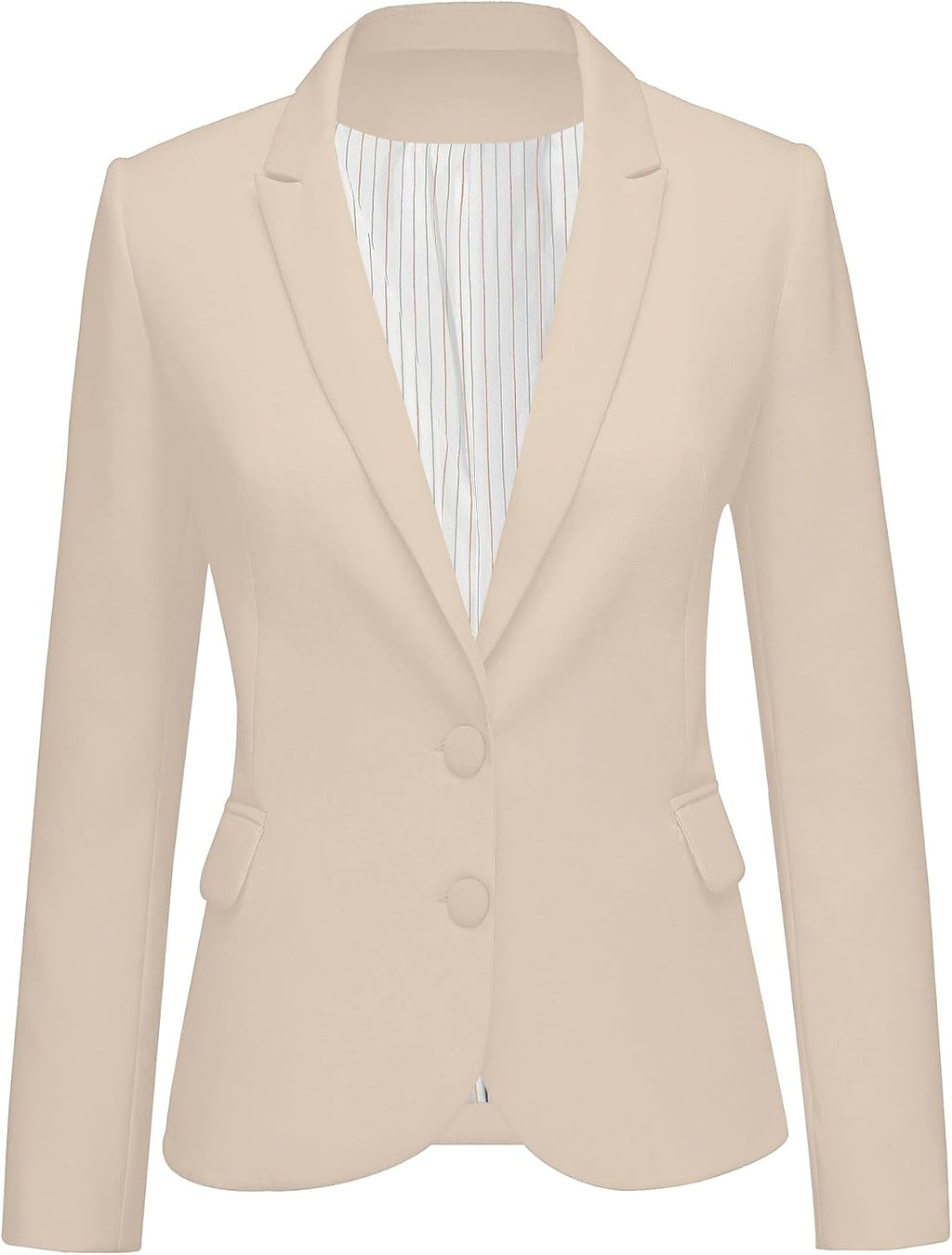 Women's Tailored Fit Blazer - Notched Lapel Suit Jacket with Long Sleeves and Flap Pockets for Professional Work - Large