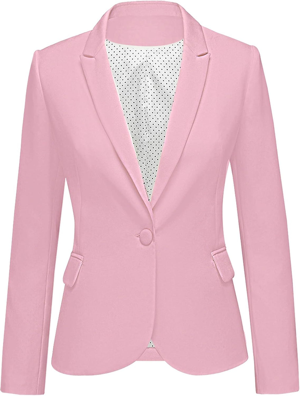 Women's Tailored Fit Blazer - Notched Lapel Suit Jacket with Long Sleeves and Flap Pockets for Professional Work - Small