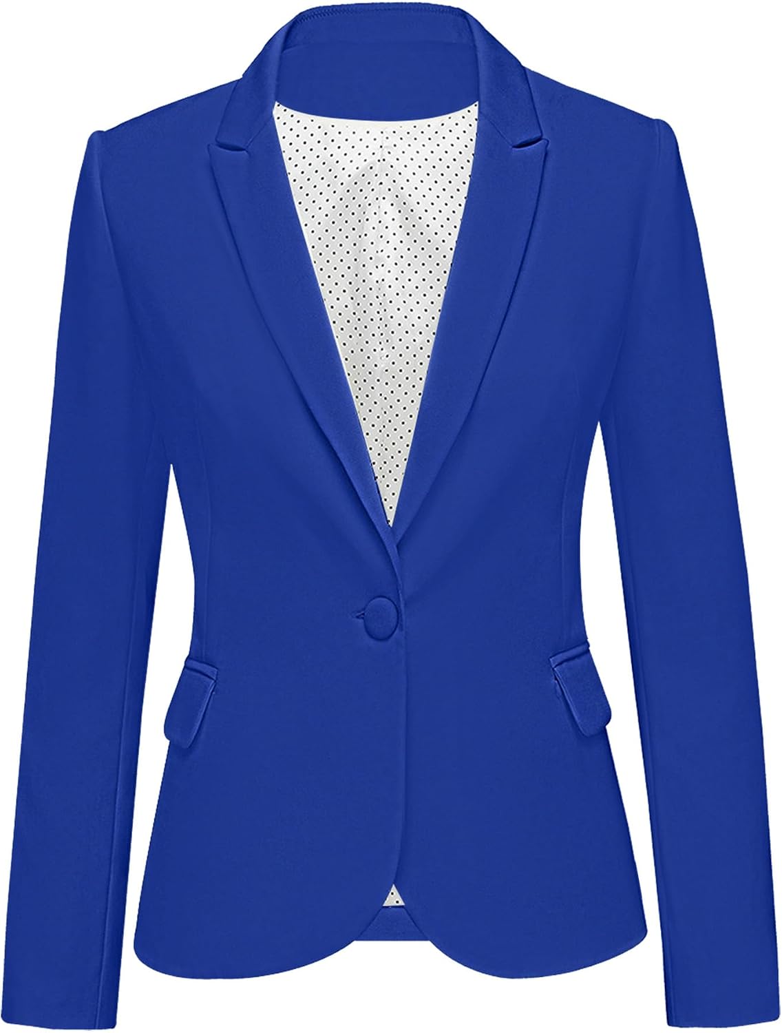 Women's Tailored Fit Blazer - Notched Lapel Suit Jacket with Long Sleeves and Flap Pockets for Professional Work - Small