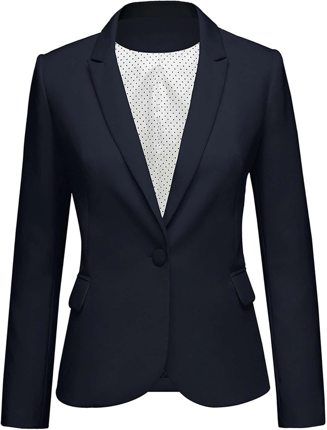 Women's Tailored Fit Blazer - Notched Lapel Suit Jacket with Long Sleeves and Flap Pockets for Professional Work - Small