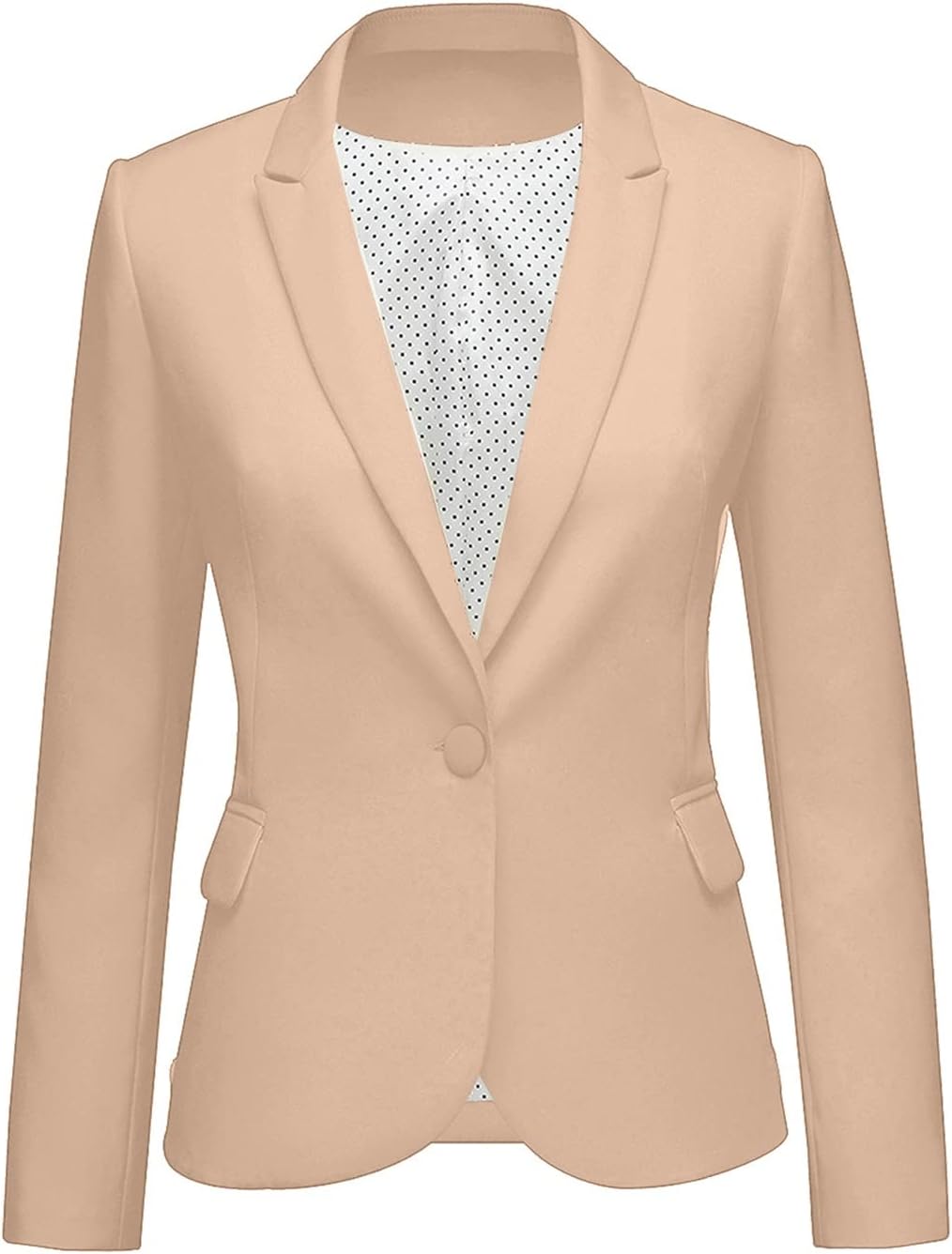 Women's Tailored Fit Blazer - Notched Lapel Suit Jacket with Long Sleeves and Flap Pockets for Professional Work - Small