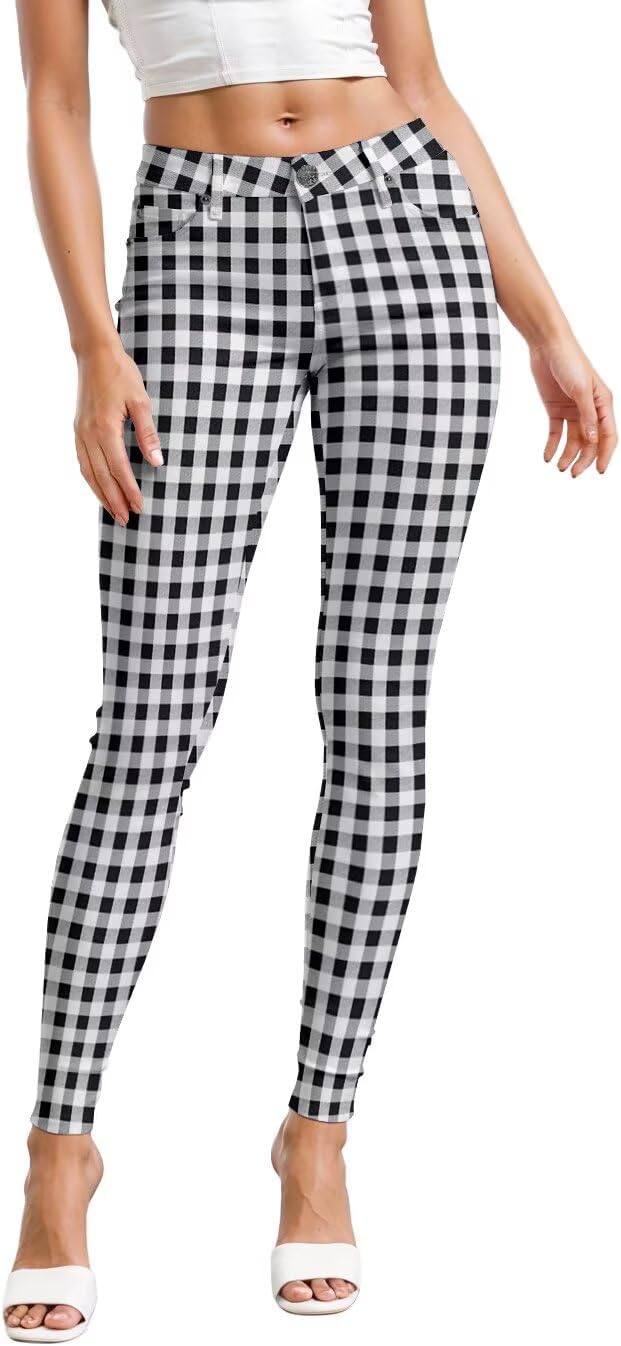 Women's Skinny Leg Work Pants - Hyper Stretch Comfy Trousers in Short, Regular and Long Inseams for Office Wear - 1X Sho