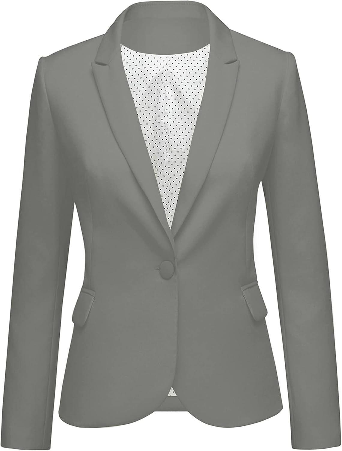 Women's Tailored Fit Blazer - Notched Lapel Suit Jacket with Long Sleeves and Flap Pockets for Professional Work - Small