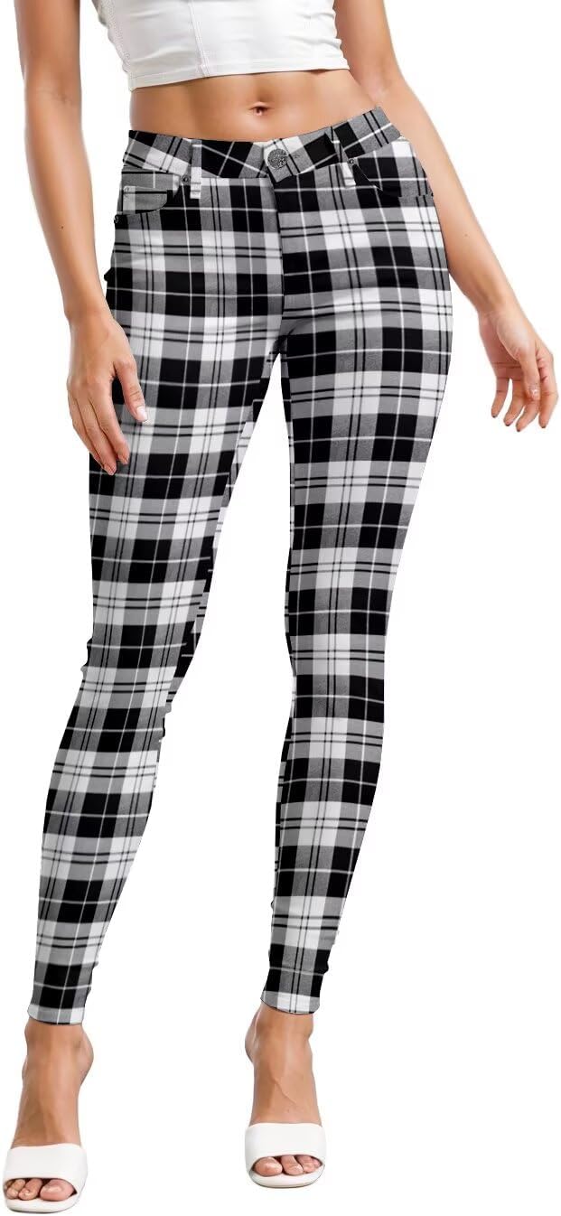 Women's Skinny Leg Work Pants - Hyper Stretch Comfy Trousers in Short, Regular and Long Inseams for Office Wear - Large 