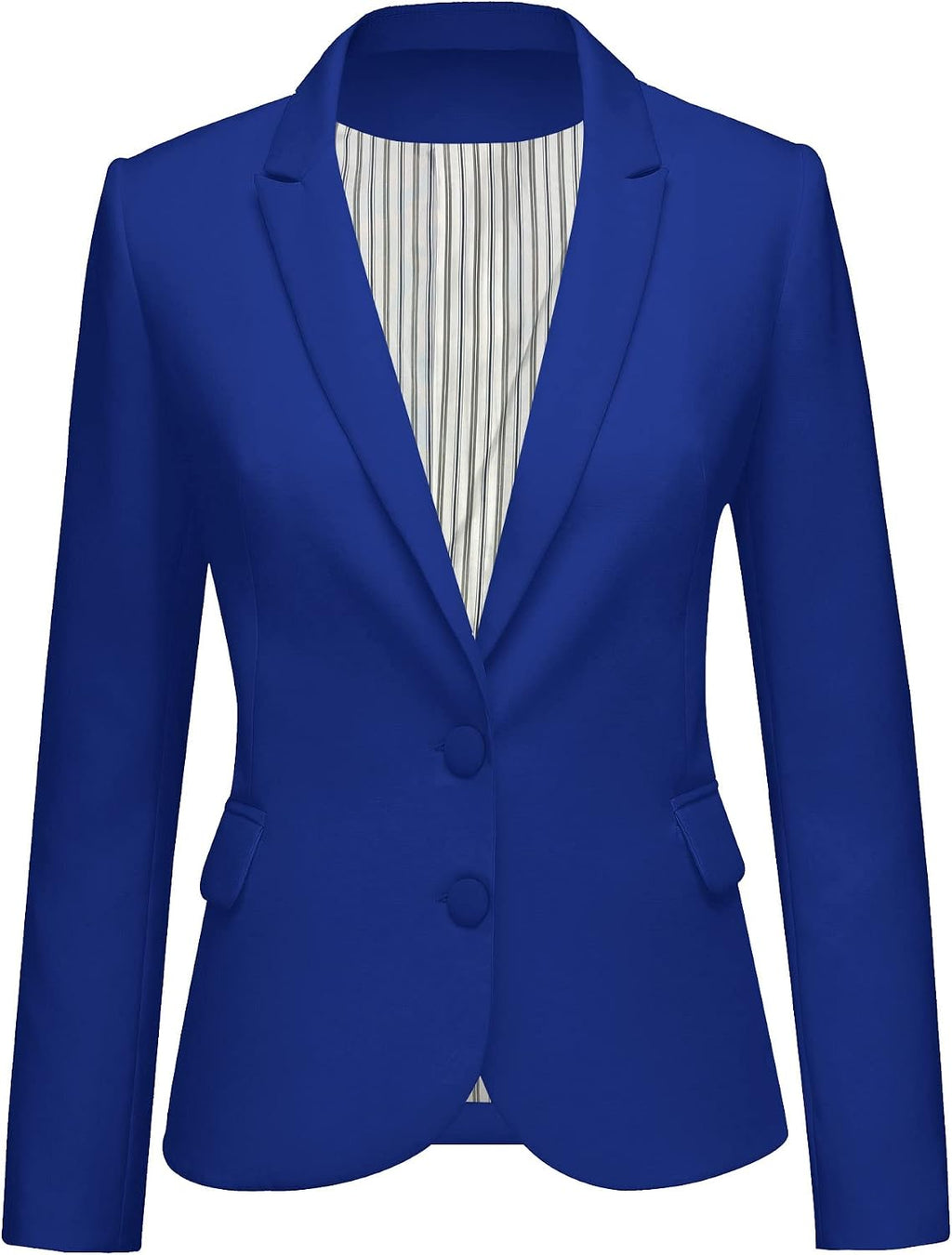 Women's Tailored Fit Blazer - Notched Lapel Suit Jacket with Long Sleeves and Flap Pockets for Professional Work - Mediu