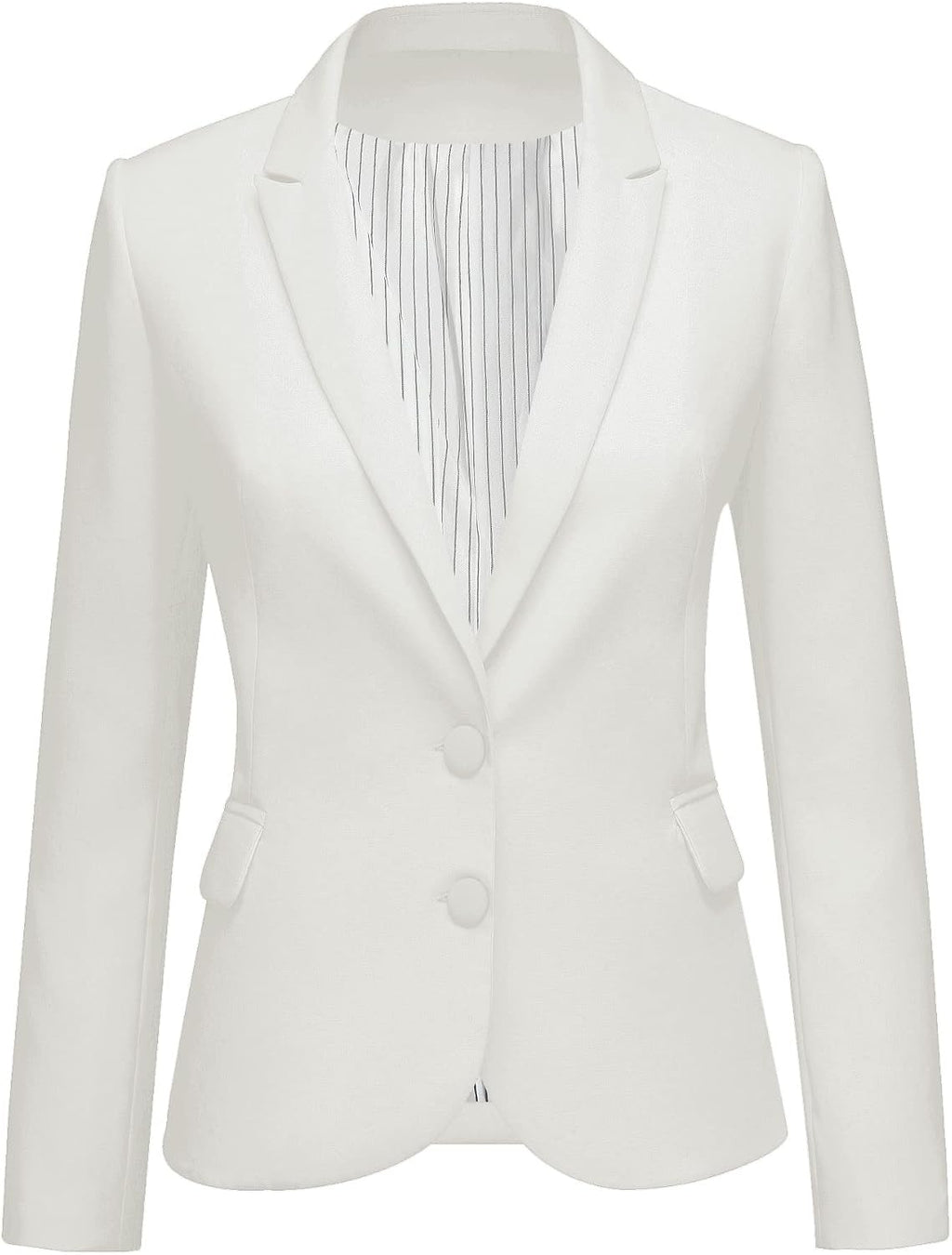 Women's Tailored Fit Blazer - Notched Lapel Suit Jacket with Long Sleeves and Flap Pockets for Professional Work - Small