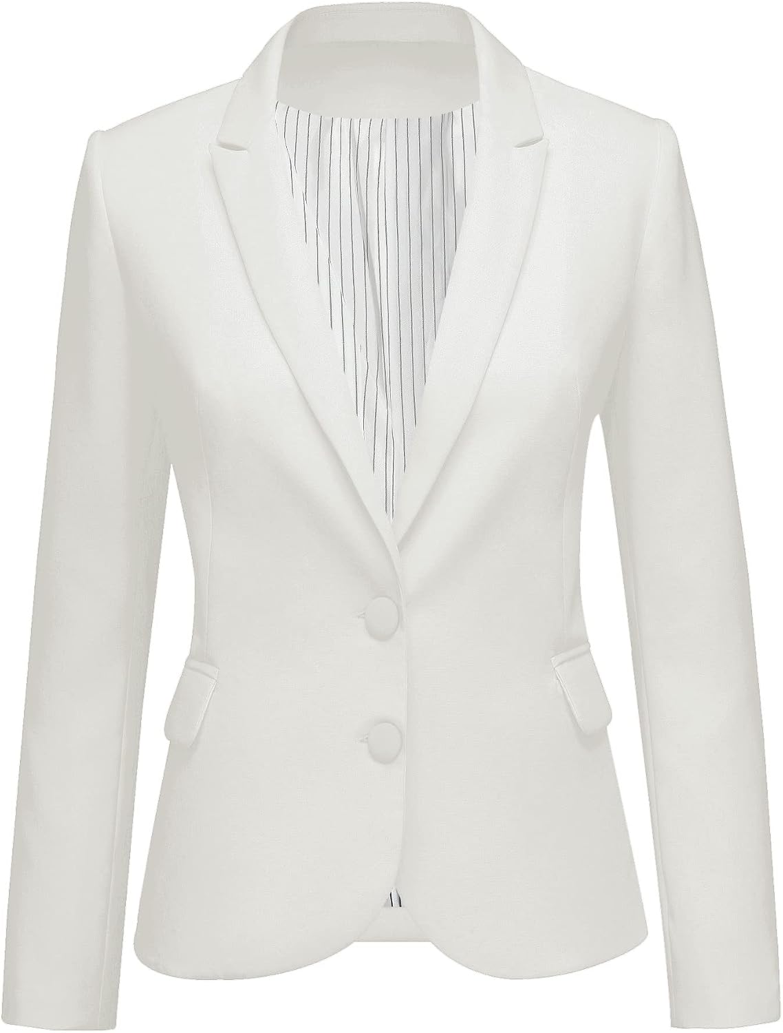 Women's Tailored Fit Blazer - Notched Lapel Suit Jacket with Long Sleeves and Flap Pockets for Professional Work - Small