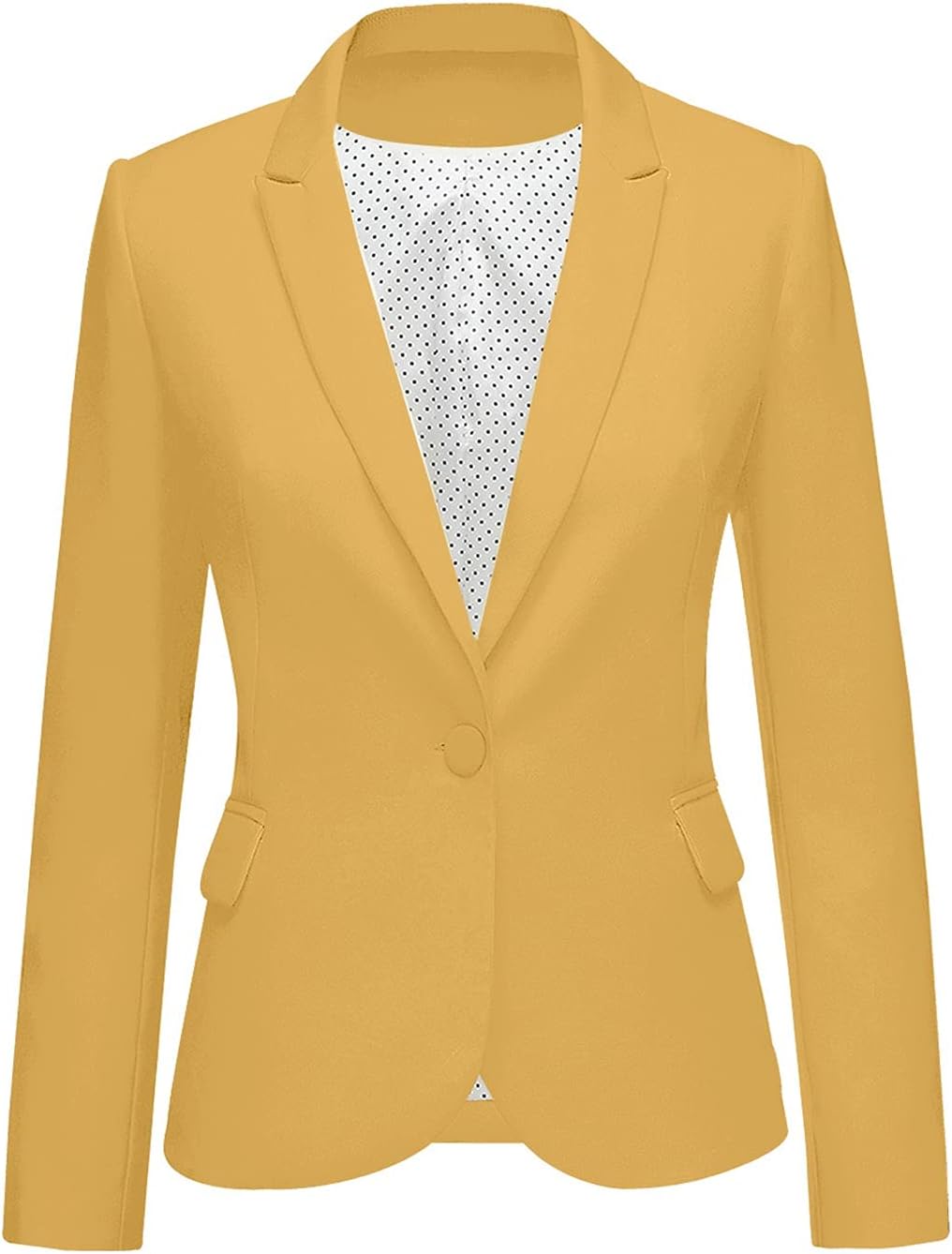 Women's Tailored Fit Blazer - Notched Lapel Suit Jacket with Long Sleeves and Flap Pockets for Professional Work - Small