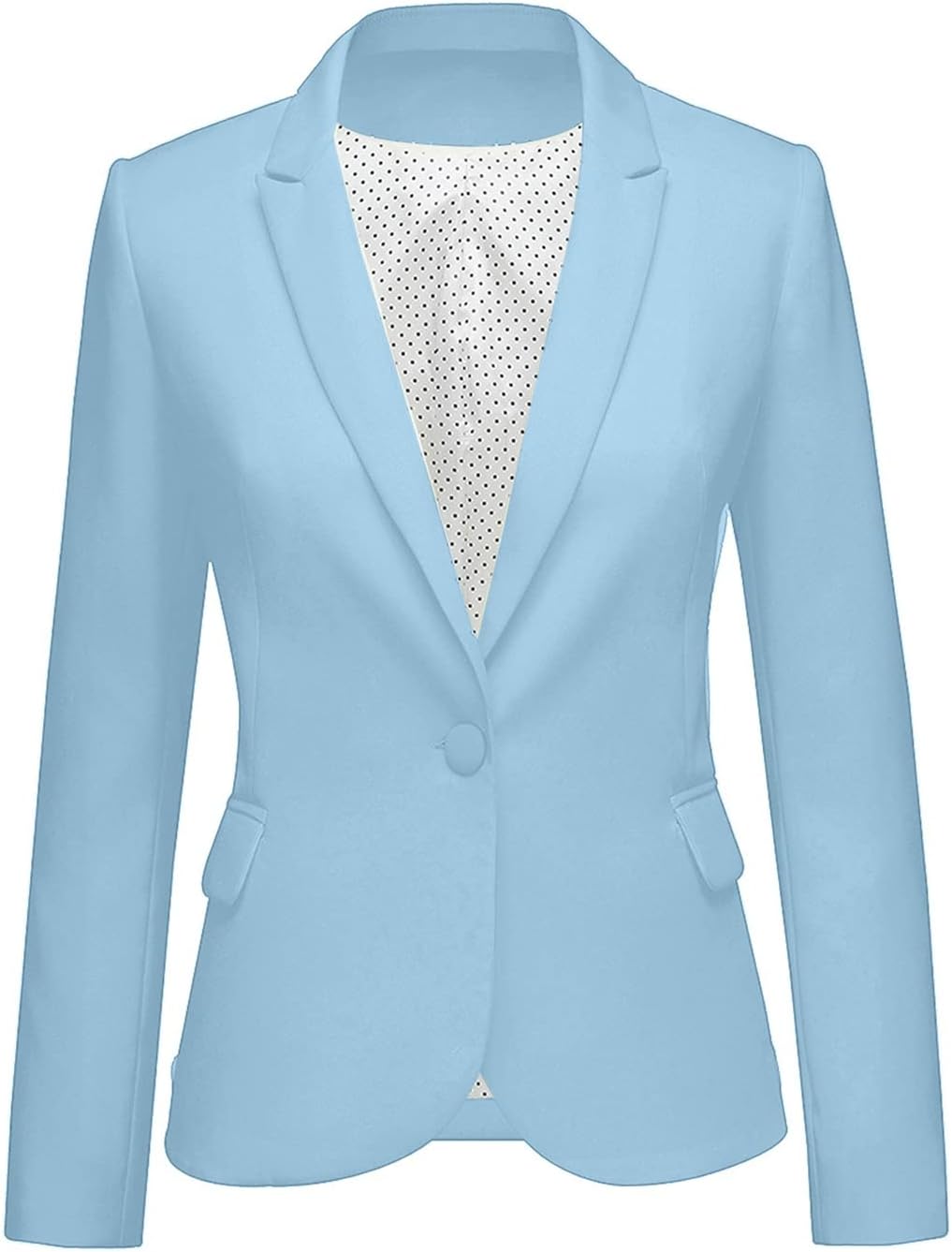 Women's Tailored Fit Blazer - Notched Lapel Suit Jacket with Long Sleeves and Flap Pockets for Professional Work - Small