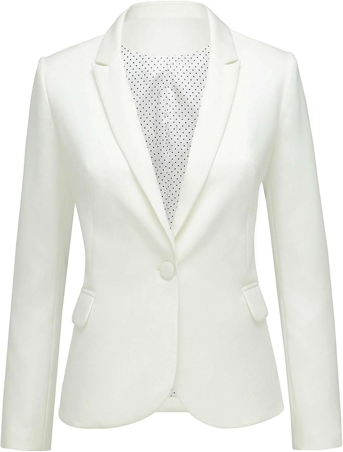 Women's Tailored Fit Blazer - Notched Lapel Suit Jacket with Long Sleeves and Flap Pockets for Professional Work - Small