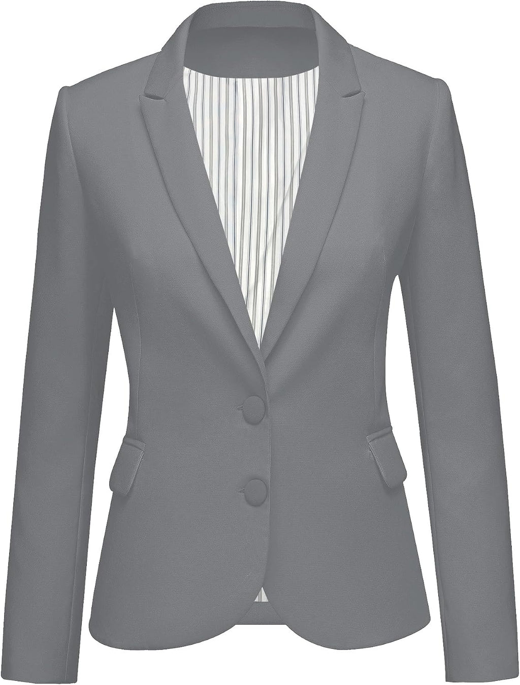 Women's Tailored Fit Blazer - Notched Lapel Suit Jacket with Long Sleeves and Flap Pockets for Professional Work - Small