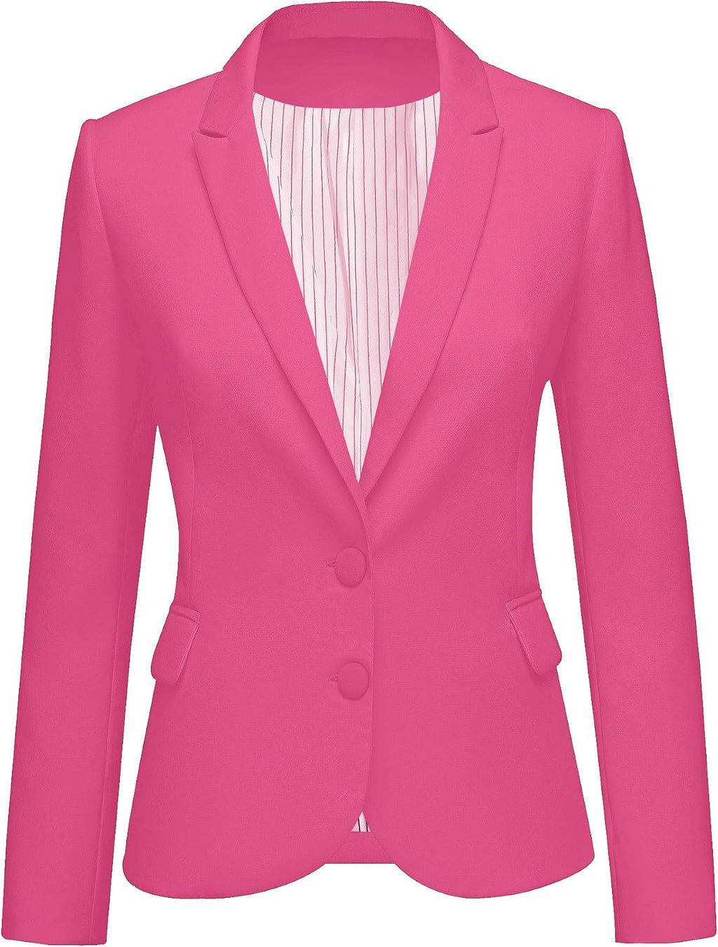 Women's Tailored Fit Blazer - Notched Lapel Suit Jacket with Long Sleeves and Flap Pockets for Professional Work - Small