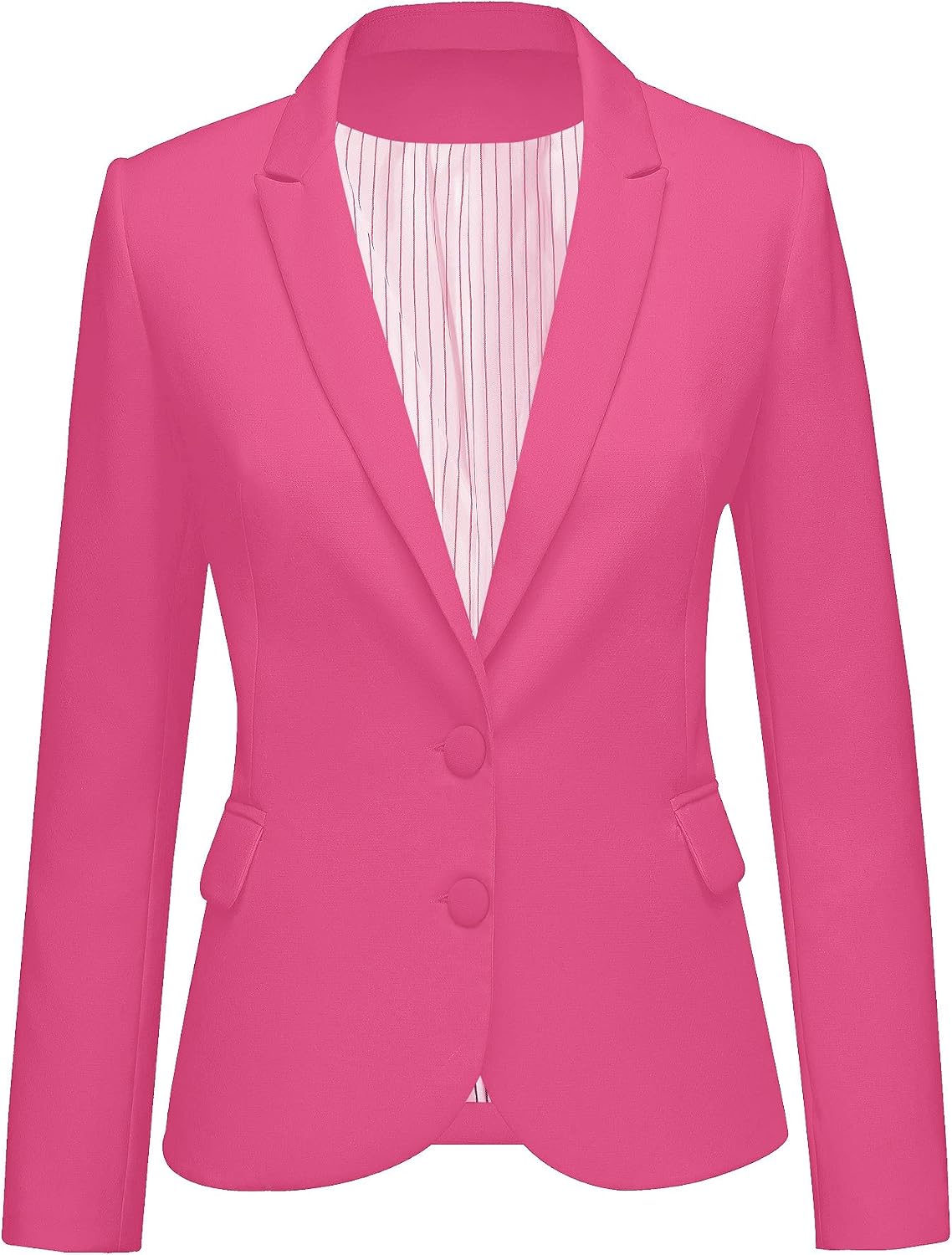 Women's Tailored Fit Blazer - Notched Lapel Suit Jacket with Long Sleeves and Flap Pockets for Professional Work - Small